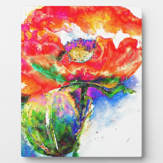 赤ポピー太陽のピー フォトプラーク (正面)