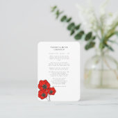 赤ポピー悔やみや弔慰葬儀記念カード 名刺 (スタンド正面)