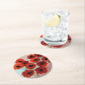 赤ポピー水彩 ペーパーコースター (インサイチュ)