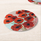 赤ポピー水彩 ペーパーコースター (アングル)