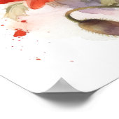 赤ポピー花アートプリントポスター ポスター (角)