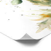 赤ポピー花アートプリントポスター ポスター (角)