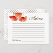 赤ポピー花ブライダルシャワー結婚アドバイス 招待状 (正面/裏面)