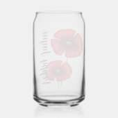 赤ポピー花名前をカスタムする缶ガラス ガラス缶 (裏面)