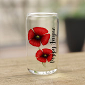 赤ポピー花名前をカスタムする缶ガラス ガラス缶