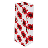 赤ポピー花柄トールワイン抱き枕 ワインギフトバッグ (正面アングル)