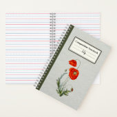 赤ポピー花組成パーソナライズされた物 ノートブック (内側)
