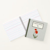 赤ポピー花組成パーソナライズされた物 ノートブック (内部)