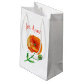 赤ポピー花、植物性抱き枕 スモールペーパーバッグ (裏面アングル)