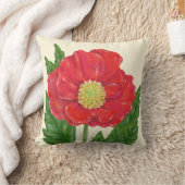 赤ポピー角枕 クッション (ブランケット)