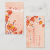 赤ポピー野モノグラムエレガント 名刺 (正面/裏面)