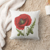 赤ポピー クッション (ブランケット)