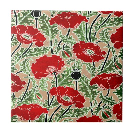 赤ポピー タイル (正面)