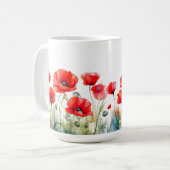 赤ポピー・マグ コーヒーマグカップ (正面左)
