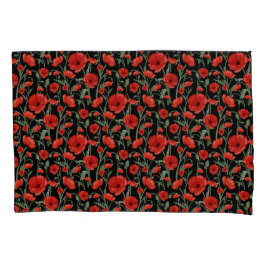 赤ポピー 枕カバー