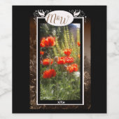 赤ポピーFeildsモノグラム ワインラベル (シングルラベル)