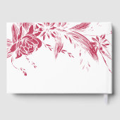 赤マゼンタと白の花の結婚付いた枝 ゲストブック (裏面)