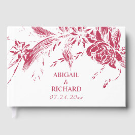 赤マゼンタと白の花の結婚付いた枝 ゲストブック