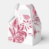 赤マゼンタと白の花の結婚付いた枝 フェイバーボックス (裏面サイド)