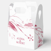 赤マゼンタと白の花の結婚付いた枝 フェイバーボックス (オープン)