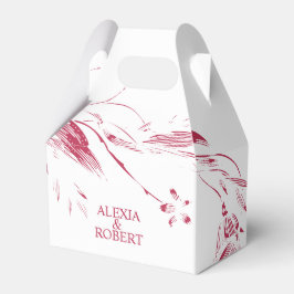 赤マゼンタと白の花の結婚付いた枝 フェイバーボックス