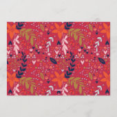 赤マゼンタフローラのクリスマスかわいらし シーズンカード (裏面)