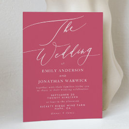 赤マモダンゼンタシンプル 招待状