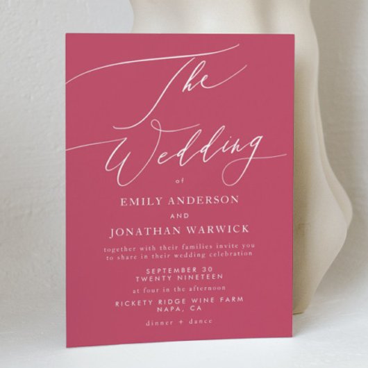 赤マモダンゼンタシンプル 招待状