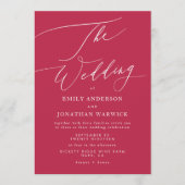 赤マモダンゼンタシンプル 招待状 (正面)