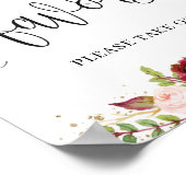 赤マルサラフローラバラブルゴーニュ・ボホはサインを好む ポスター (角)