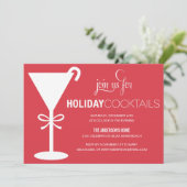 赤マルティーニ |ホリデーカクテルパーティー招待状 招待状 (スタンド正面)