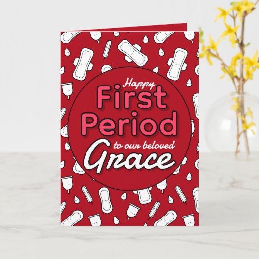 赤マンガのパッドタンポン10代のガール第1期 カード (黄色い花)