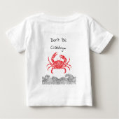 赤マンダラカニと波Tシャツ ベビーTシャツ (裏面)