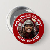 赤マーチングバンド写真高校精神 缶バッジ (正面&裏面)