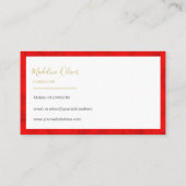 赤マーブルモダンスタイリッシュ金ゴールド 名刺 (裏面)