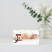 赤ミキサの金ゴールドドット、ブラシストローク 名刺 (スタンド正面)