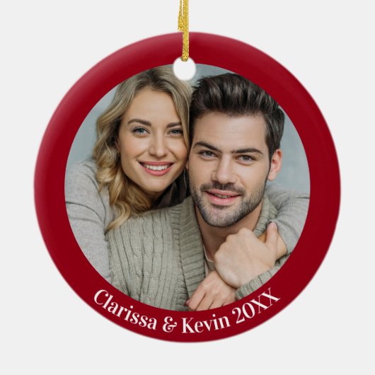 赤ミスタントーキス新作フォトクリスマス セラミックオーナメント (裏面)