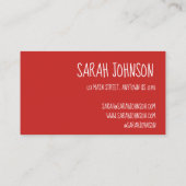 赤ミッテン霜の砂糖クッキーのクリスマス冬 名刺 (裏面)