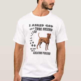 赤ミニチュアピンシャー引用文MOMパパアートカウトミン Tシャツ