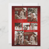 赤ミニマモダンリストのクリスマスカップル写真 シーズンカード (正面)