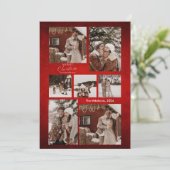 赤ミニマモダンリストのクリスマスカップル写真 シーズンカード (スタンド正面)