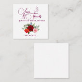 赤ミニマルいバラの愛と感謝していブライダル エンクロージャーカード (正面/裏面)