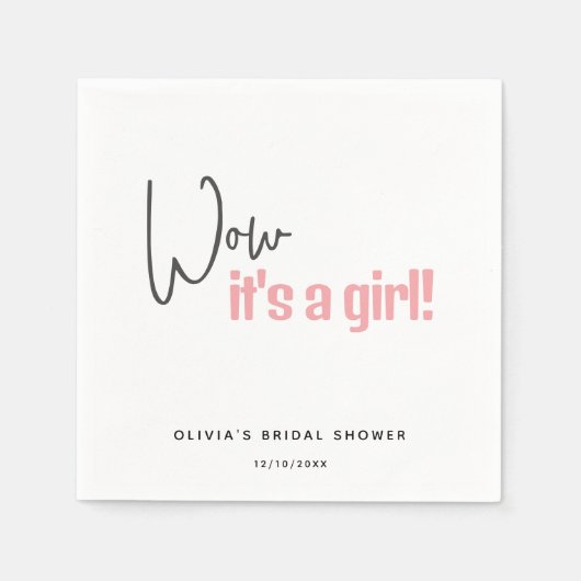 赤ミニマルちゃんシャワーピンク少女 スタンダードカクテルナプキン (正面)