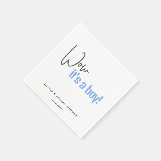 赤ミニマルちゃんシャワーブルー男の子 スタンダードカクテルナプキン (角)