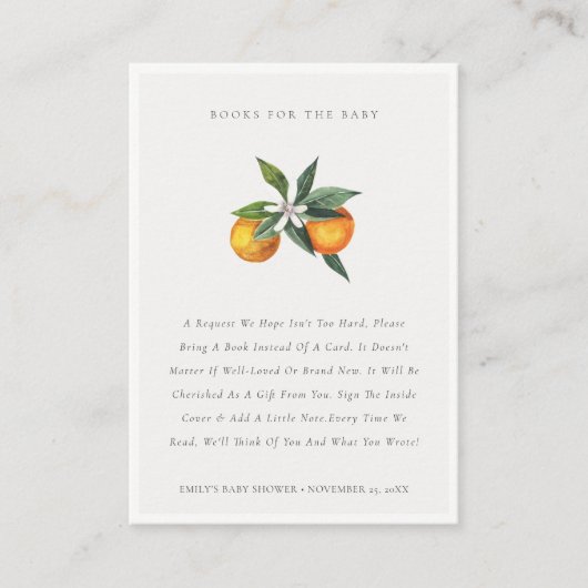 赤ミニマルちゃんシャワー用のオレンジ色の植物書 エンクロージャーカード (正面)