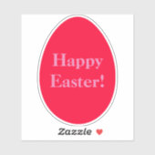 赤ミニマルとピンクの卵イースターステッカー シール (シート)