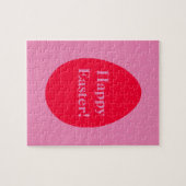 赤ミニマルとピンクの卵イースターパズル ジグソーパズル (横)