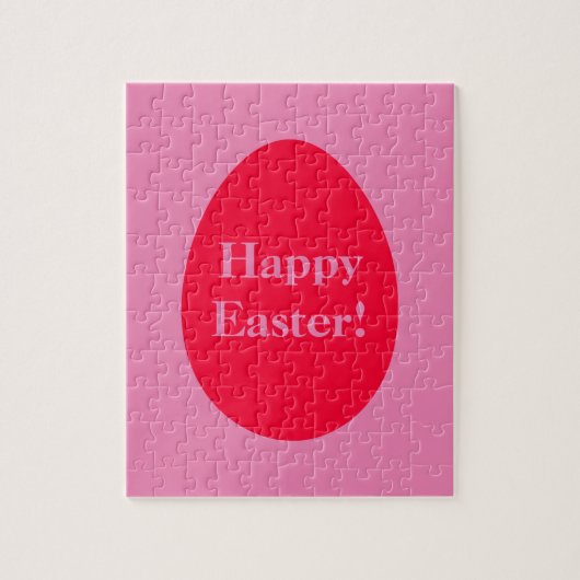 赤ミニマルとピンクの卵イースターパズル ジグソーパズル (縦)
