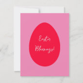 赤ミニマルとピンクの卵イースター恵み シーズンカード (正面)