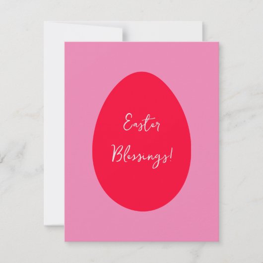 赤ミニマルとピンクの卵イースター恵み シーズンカード (正面)
